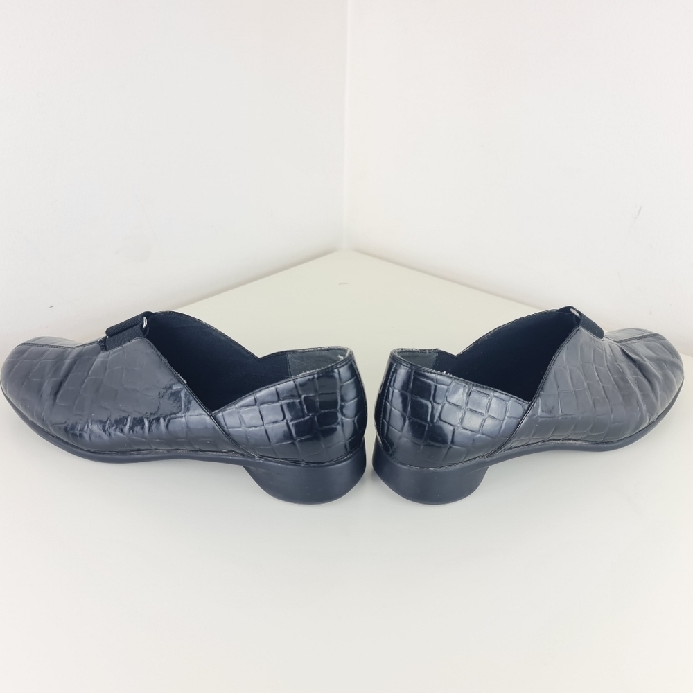 J.Renee women loafers black size 8.5M leather Croc Patent - Picture 7 of 12